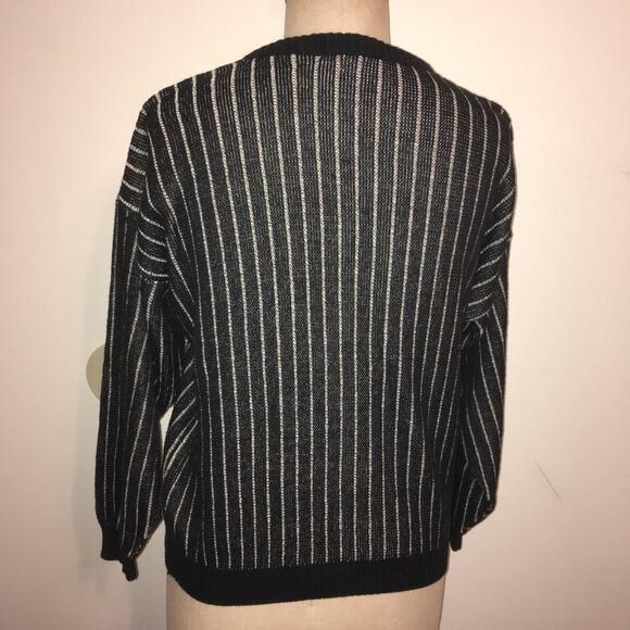 Gala by Daniel Vignozzi Vintage 1980's Black & White Graphic Print Sweater M - Picture 4 of 6
